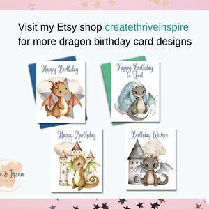 Cute Dragon Birthday Card for Kids| Digital Printable Card| Dragon ...