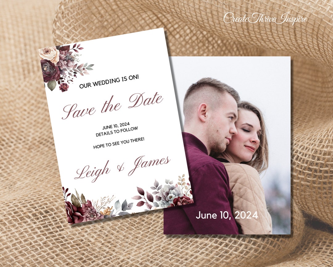 Wedding Save the Date Template Printable Self Edit Save the - Etsy