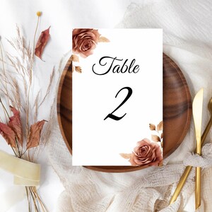 Wedding Table Numbers Template Editable | Table Numbers Printable | Editable Table Numbers | Rose Gold | DIY Table Numbers for Wedding