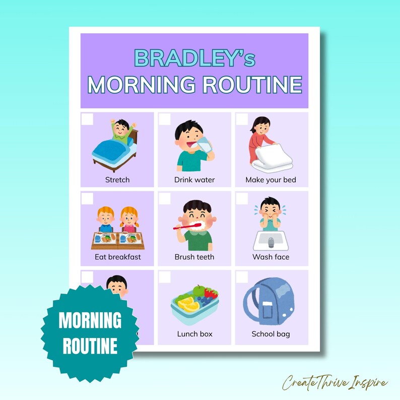 Colorful Adhd Routine Chart ADHD Routine Charts Editable Daily Visual Schedule ADHD Parent Resource ...