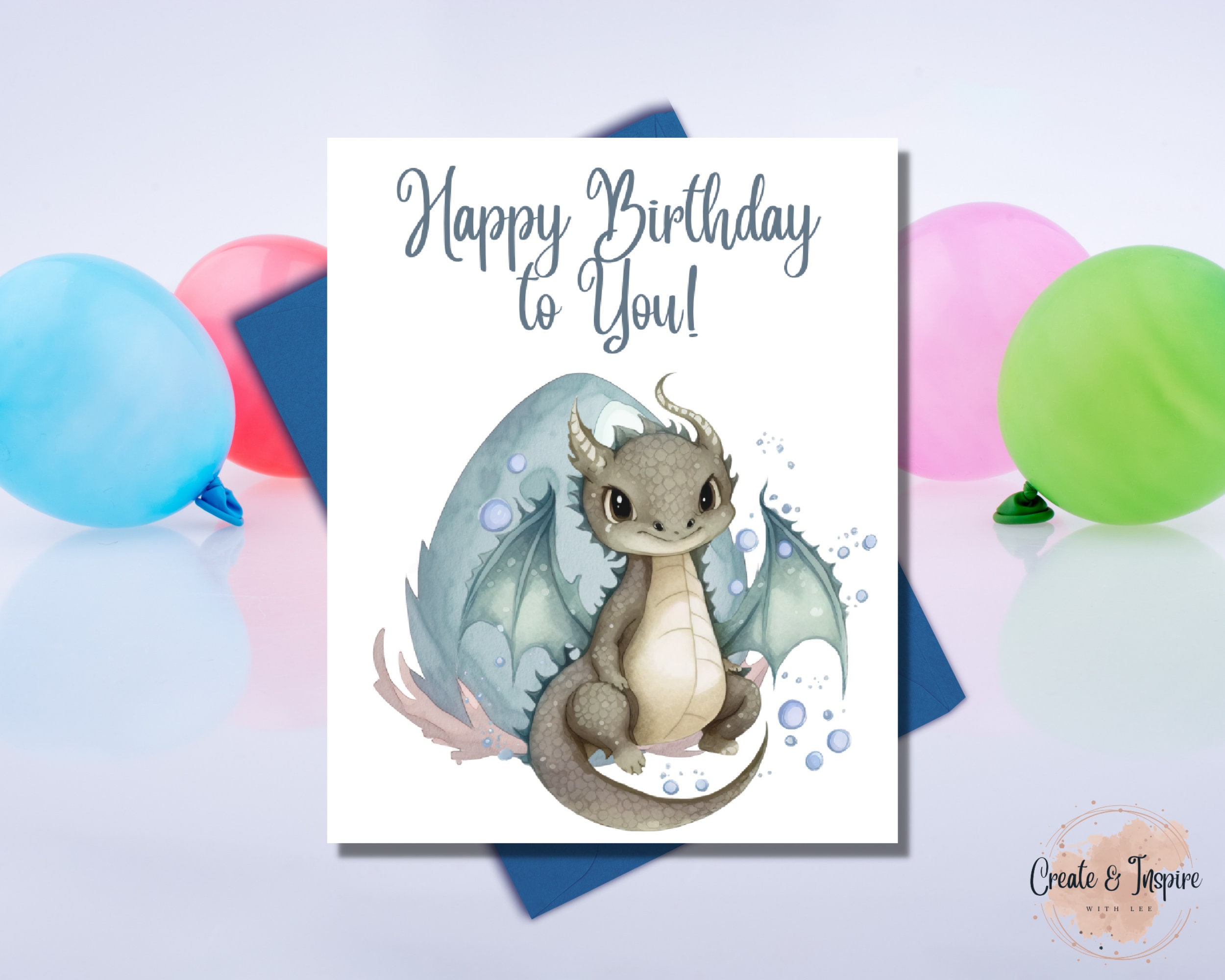 Cute Printable Dragon Themed Birthday Card for Kids| Birthday Cards for ...