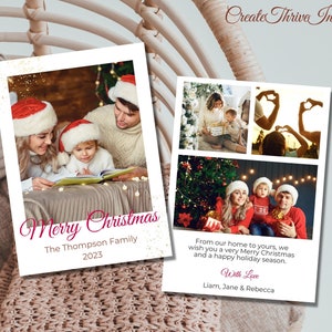 Photo Christmas Card Template Family Christmas Card Editable DIY Christmas Card Printable Photo Christmas Card Template Family Holiday Card