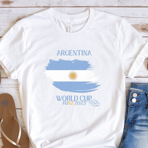 Womens Argentina World Cup Soccer TShirt | Ladies Football Lover Gift | Soccer Supporters | Soccer Mad Fan Shirt | Hoodie or Sweatshirt
