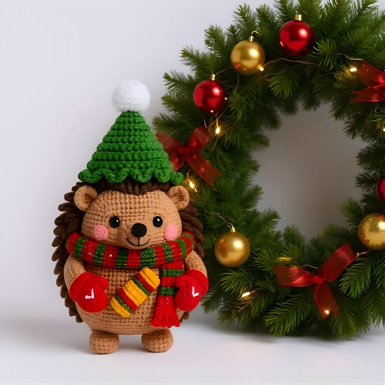 Igel oder Katze Häkeln Kit, 2 Amigurumi Urlaub Garn Set, Süßes Häkeln Kit für Anfänger, DIY Weihnachtsgeschenk Basteln, Häkeln Bild 4