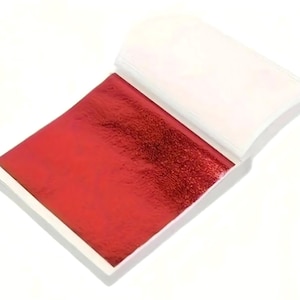 Papel folha de ouro ou vermelho/prateado/ouro rosa/azul-petróleo - artesanato, decoração faça você mesmo, douramento, artigos para nail art/resina, scrapbooking, molduras - 5/10/20/100 folhas