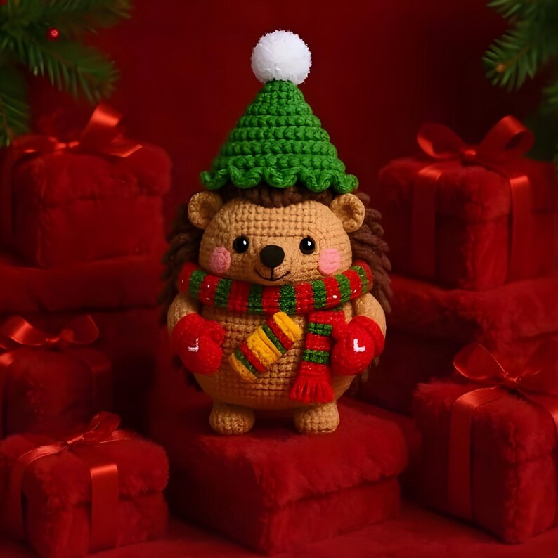 Igel oder Katze Häkeln Kit, 2 Amigurumi Urlaub Garn Set, Süßes Häkeln Kit für Anfänger, DIY Weihnachtsgeschenk Basteln, Häkeln Bild 3