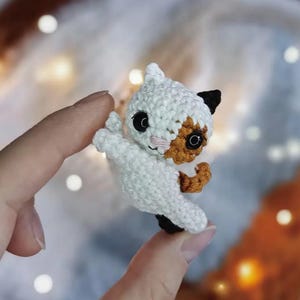 Igel oder Katze Häkeln Kit, 2 Amigurumi Urlaub Garn Set, Süßes Häkeln Kit für Anfänger, DIY Weihnachtsgeschenk Basteln, Häkeln Bild 12