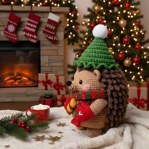 Igel oder Katze Häkeln Kit, 2 Amigurumi Urlaub Garn Set, Süßes Häkeln Kit für Anfänger, DIY Weihnachtsgeschenk Basteln, Häkeln Bild 6