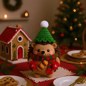 Igel oder Katze Häkeln Kit, 2 Amigurumi Urlaub Garn Set, Süßes Häkeln Kit für Anfänger, DIY Weihnachtsgeschenk Basteln, Häkeln Bild 7