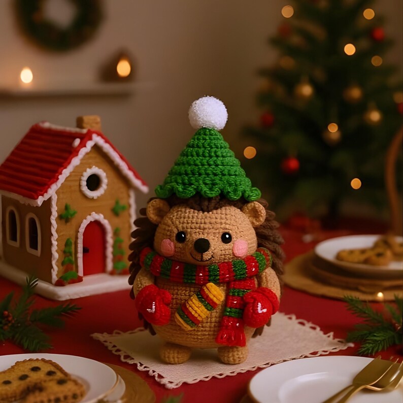 Igel oder Katze Häkeln Kit, 2 Amigurumi Urlaub Garn Set, Süßes Häkeln Kit für Anfänger, DIY Weihnachtsgeschenk Basteln, Häkeln Bild 7