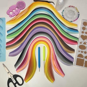 Kit per quilling per principianti, kit fai da te per bambini o adulti, set per lavori di carta, filigrana di carta, set per quilling per principianti per tutte le età e tutti i livelli