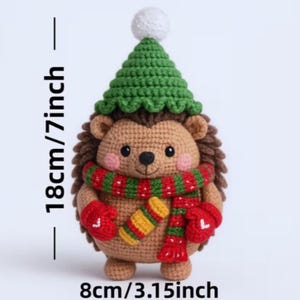 Igel oder Katze Häkeln Kit, 2 Amigurumi Urlaub Garn Set, Süßes Häkeln Kit für Anfänger, DIY Weihnachtsgeschenk Basteln, Häkeln Bild 8