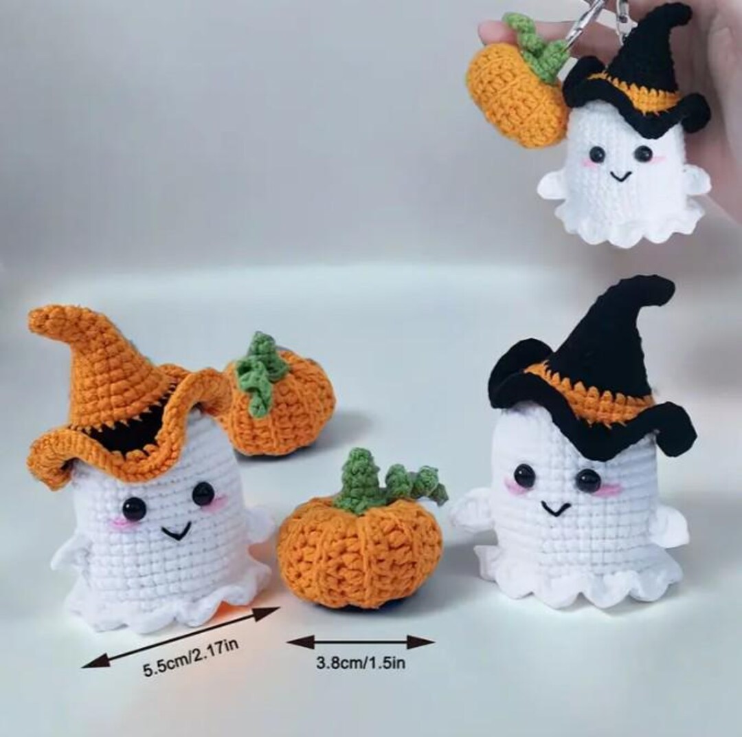 Halloween Crochet Kit Amigurumi Ghost and Pumpkin Beginner Yarn Kit