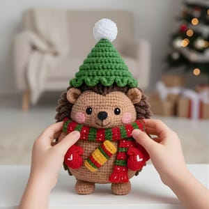 Igel oder Katze Häkeln Kit, 2 Amigurumi Urlaub Garn Set, Süßes Häkeln Kit für Anfänger, DIY Weihnachtsgeschenk Basteln, Häkeln Bild 5