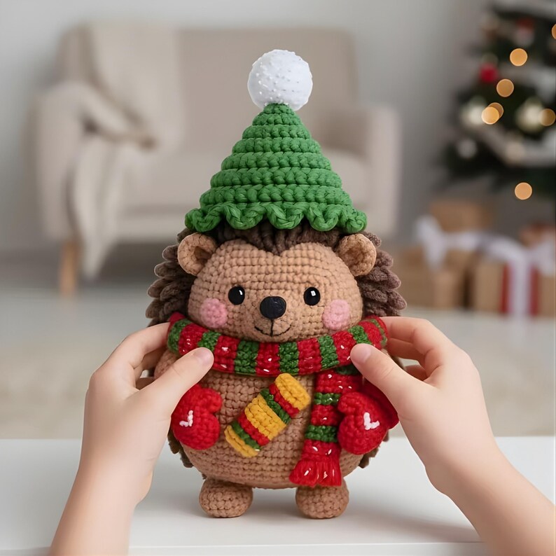 Igel oder Katze Häkeln Kit, 2 Amigurumi Urlaub Garn Set, Süßes Häkeln Kit für Anfänger, DIY Weihnachtsgeschenk Basteln, Häkeln Bild 5