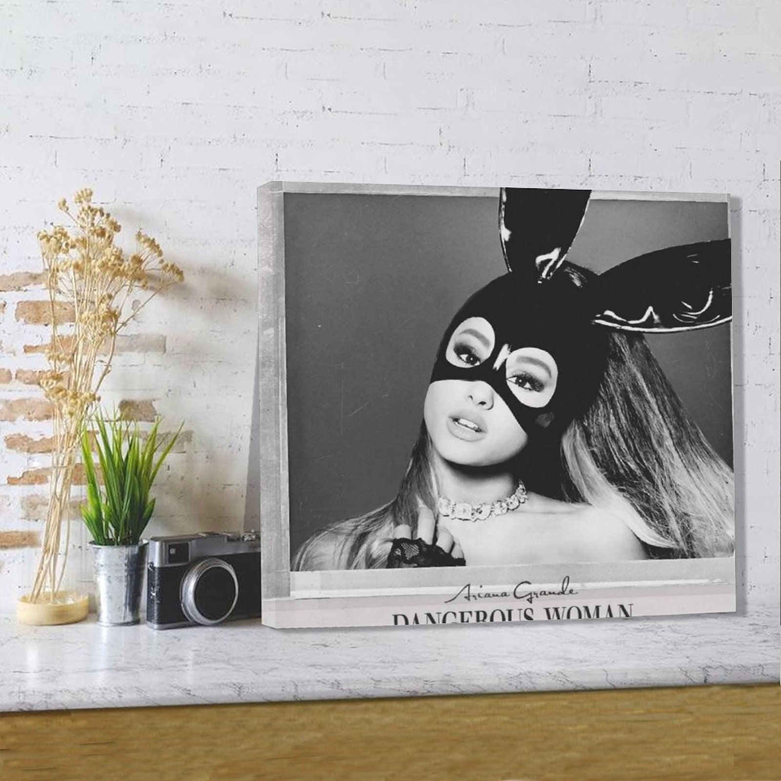 Ariana Grande Dangerous Woman Fan Art Handmade Vinyl Record Wall Art  monocromo negro blanco gris -  España