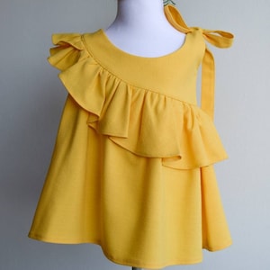 Aurora Girl&#39;s Single Sleeve Tie Dress,Summer Dress For Girls,Sleeveless Dress,Linen Sleeveless Dress,Flower Girl Dress,Girl Linen Dress