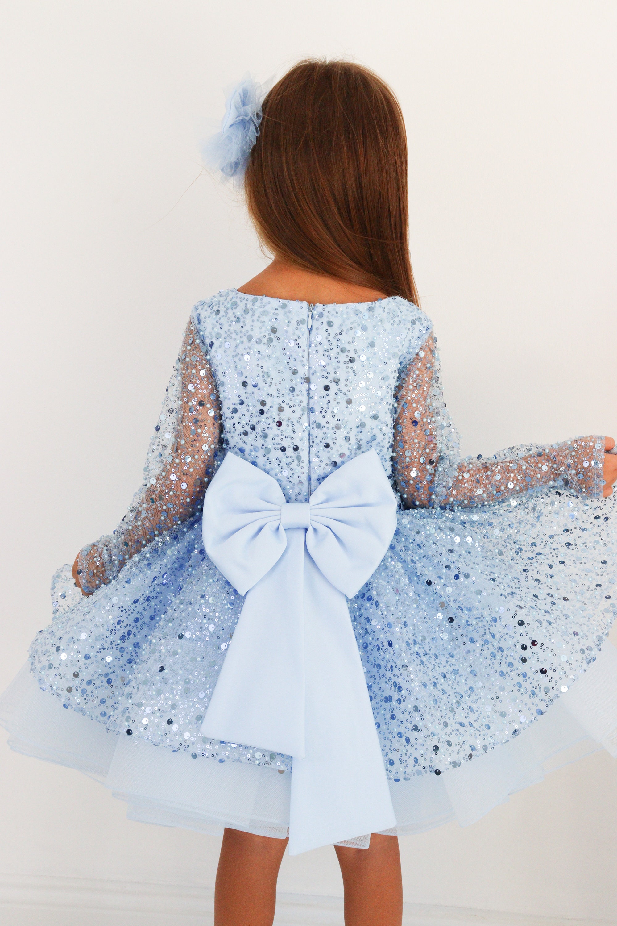 Girls Light Natural Embellished Dress main image 1