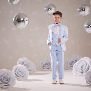 Boys Formal Suit Set | Baby Blue Tuxedo | Ring Bearer Outfit | Wedding, Birthday, Special Occasion Suit