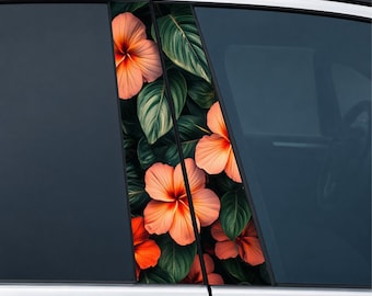 Tropical Pattern - Car Doors Pillar Decals, Universal fit, HD