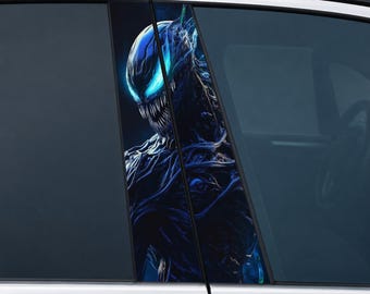 Blue Dark Venom Car Door Pillar Decals – Universal Vinyl Stickers