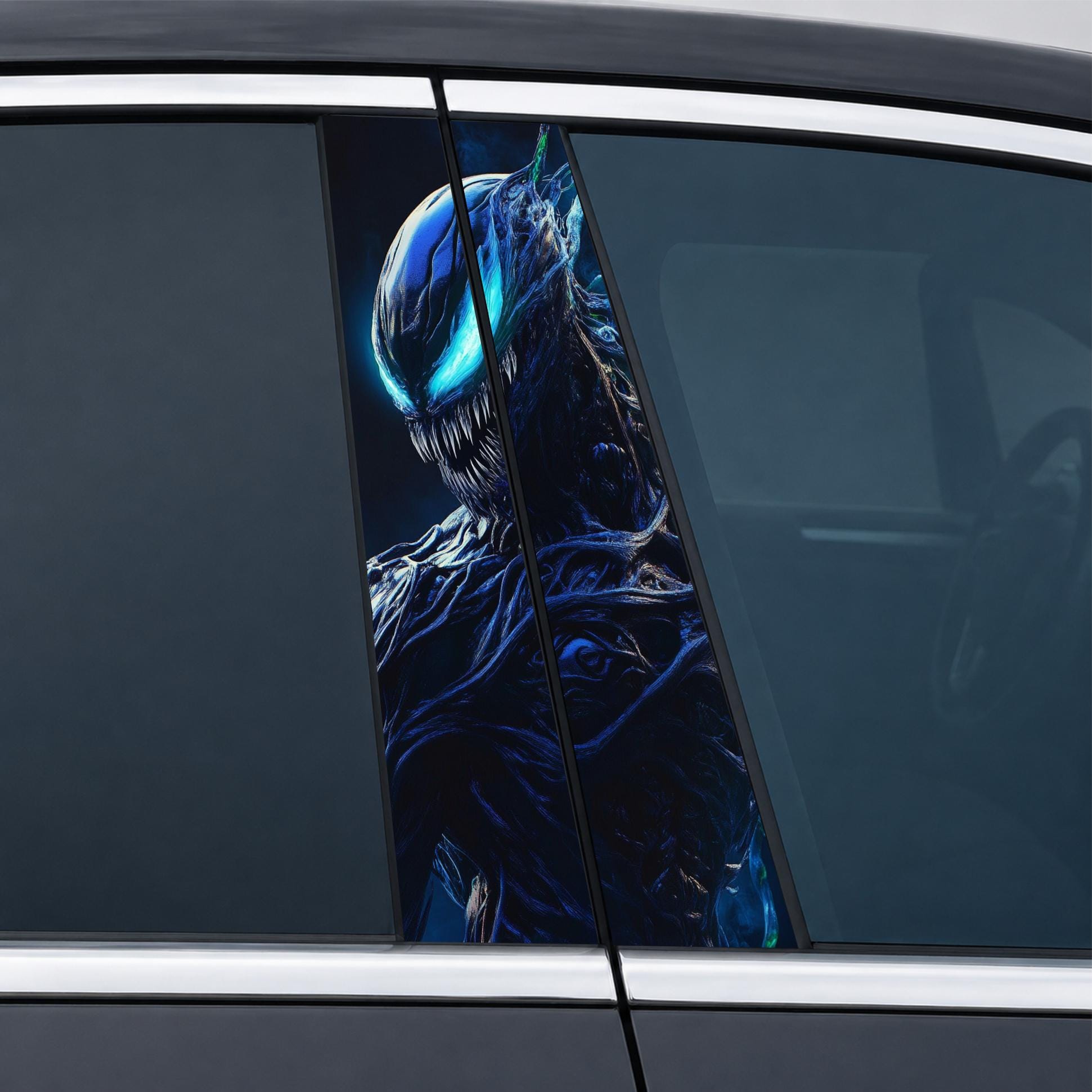 Blue Dark Venom Car Door Pillar Decals – Universal Vinyl Stickers