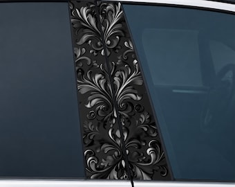 Black Gothic Car Door Pillar Decals – Universal Vinyl Stickers