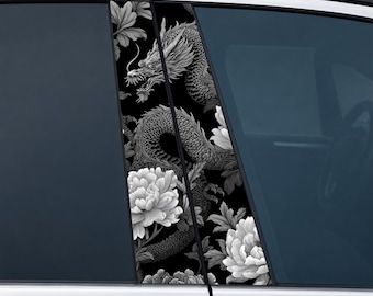 Dragon Car Door Pillar Decals – Dark Fantasy Vinyl, Universal Fit