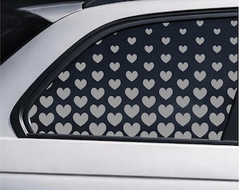 Matte Black Rear Window Decal for Cars – Hearts Pattern Side Window Vinyl Sticker