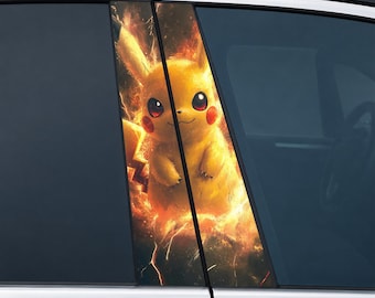 Electric Character Car Door Pillar Decals – Anime Style Vinyl Stickers