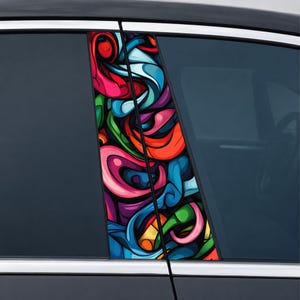 Graffiti Car Door Pillar Decals – Universal Fit Vinyl Stickers, HD Print, Custom Car Styling image 1