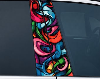 Graffiti Car Door Pillar Decals – Universal Fit Vinyl Stickers, HD Print, Custom Car Styling