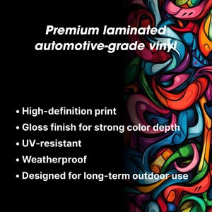 Graffiti Car Door Pillar Decals – Universal Fit Vinyl Stickers, HD Print, Custom Car Styling image 4