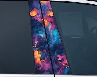 Watercolor Magic Car Door Pillar Decals – Abstract Vinyl Stickers