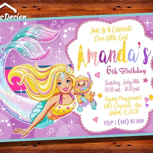 Barbie Mermaid Birthday Shirt Etsy