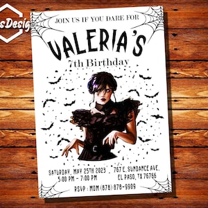 Wednesday Invitation,Wednesday Addams Birthday Invitation,Addams Family Invitation,Wednesday Birthday Invitation,Wednesday Addams Invites 4