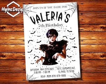 Wednesday Invitation,Wednesday Addams Birthday Invitation,Addams Family Invitation,Wednesday Birthday Invitation,Wednesday Addams Invites 4