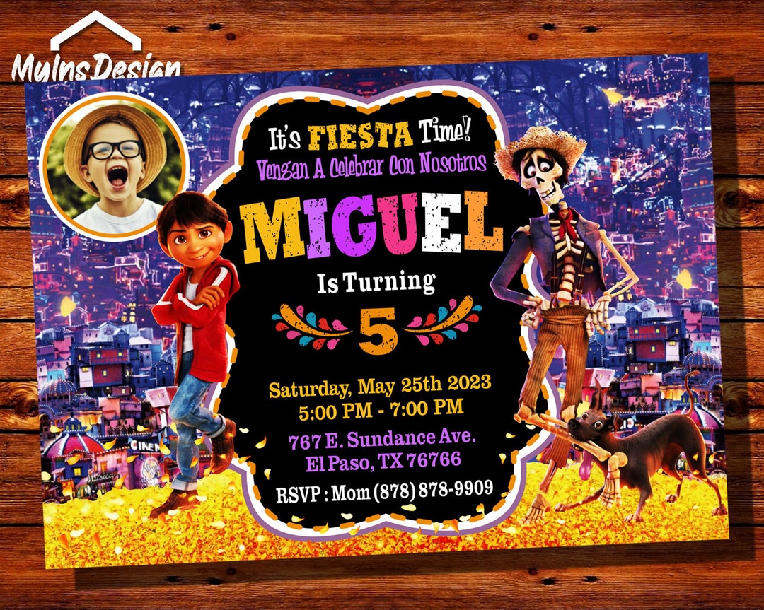Coco Invitation With Photo,coco Birthday Invitation,coco Invites,coco ...
