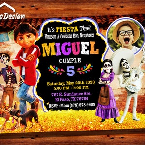 Coco Invitation With Photo,Coco Birthday Invitation,Coco Invites,Coco Birthday Party,Mexico Invitation,Spanish Invitation 2