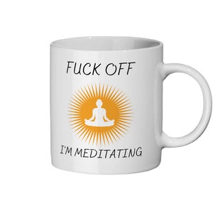 Funny Meditation Mug, Rude Mindset, 11oz Glossy Ceramic 画像 5