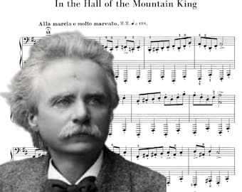 Grieg In the Hall of the Mountain King Piano Sheet Music Printable PDF 4  Pages Download der Halle des Bergkönigs Dans Original