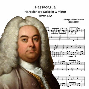 Passacaglia Suite in G minor HWV 432 by G. Handel Classical Piano Sheet Music Printable PDF 3 Pages Download Handel Original Halvorsen Easy