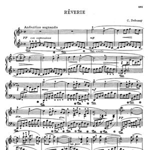 Debussy - Rêverie L 68 Claude Debussy Reverie Solo Piano Partituras Para Imprimir PDF 3 Páginas Baixar