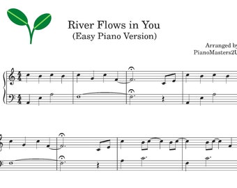 River Flows in You Easy Arrangement Piano Sheet Music PDF 2 Pages