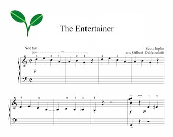 Joplin - The Entertainer (łatwy) Nuty na fortepian w formacie PDF
