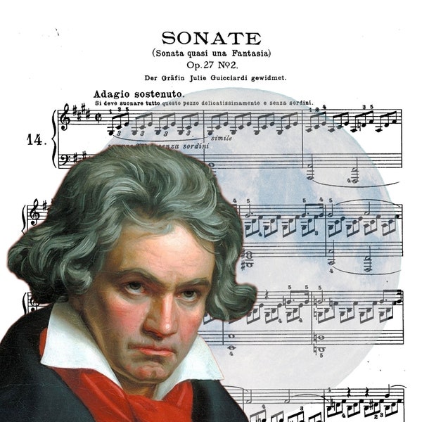 Beethoven Moonlight Sonata Op 27 No 2 Ludwig Van Beethoven Solo Piano Sheet Music Printable PDF 14 Pages Download First Second Third