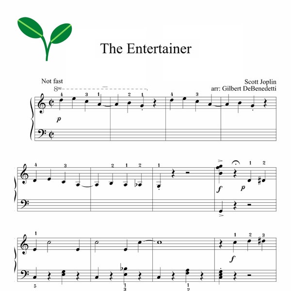 Joplin - The Entertainer (Easy) Piano Sheet Music PDF