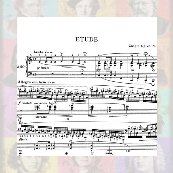 Chopin-Etüde Op. 25 No. 11 (Winter Wind) Frederic Frédéric Chopin Solo Klavier Noten Printable PDF 10 Seiten Download