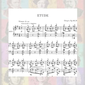 Chopin-Etüde Op. 25 No. 5 (Falsche Note) Frederic Frédéric Chopin Solo Klavier Noten Printable PDF 7 Seiten Download