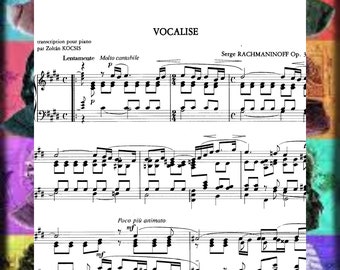 Rachmaninoff - Vocalise for Piano (Arr Kocsis) Op.34 No. 14 Sergei Rachmaninoff 14 Romances Piano Sheet Music Printable PDF 4 Pages Download